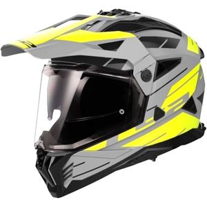Cască de motocicletă Enduro LS2 MX702 PIONEER II NAMIB gri-galben-fluo