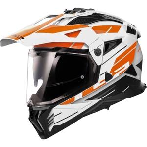 Cască de motocicletă Enduro LS2 MX702 PIONEER II NAMIB alb-portocaliu