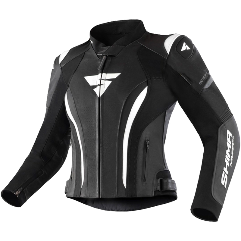 Jachetă de motocicletă Shima Miura 2.0 negru și alb pentru femei Shima Miura 2.0 negru și alb