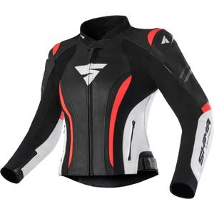 Jachetă de motocicletă Shima Miura 2.0 Black-White-Fluo Red pentru femei