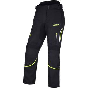 Pantaloni de motocicletă RSA Wasp negru-alb-galben-fluo pentru femei