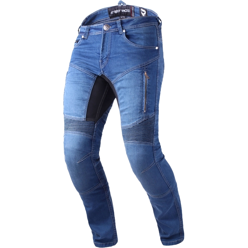 Blugi moto scurtați Street Racer Stretch II CE albaștri