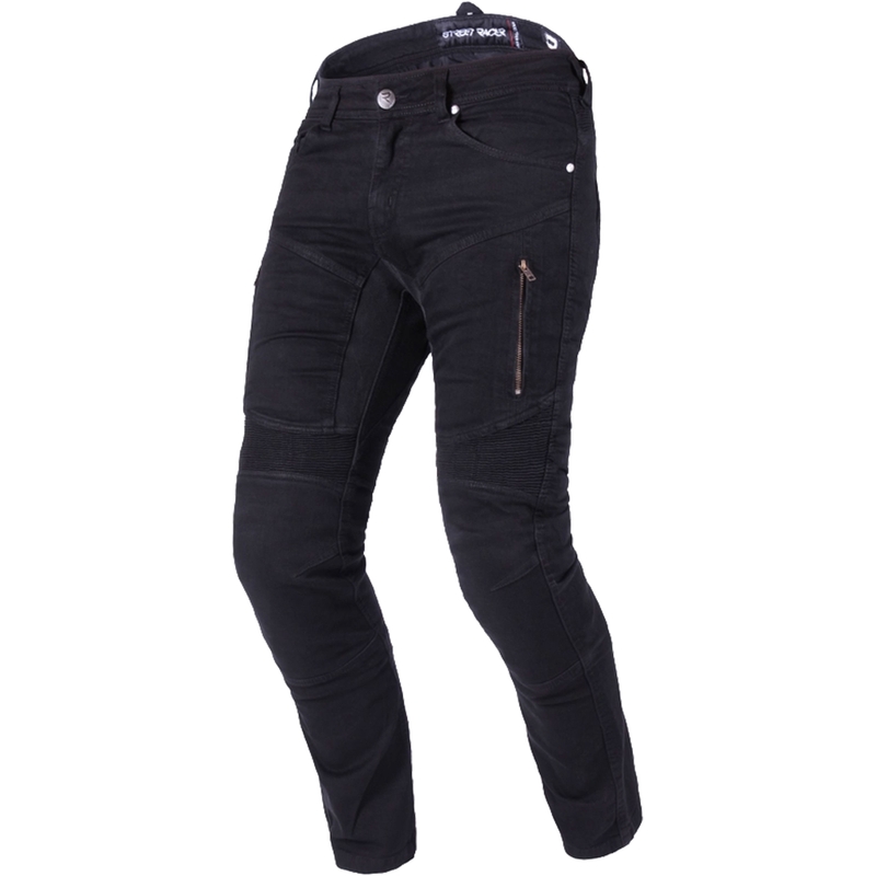 Blugi motociclisți Street Racer Stretch II CE Cropped negri