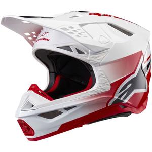 Casca motocross Alpinestars Supertech S-M10 Unite alb-rosu