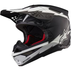 Casca de motocross Alpinestars Supertech S-M10 Ampress alb-negru mat