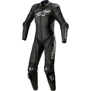 Costum motocicletă Alpinestars STELLA GP PLUS 2 pentru femei, din piele, negru-alb-gri metalic