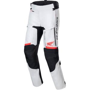 Pantaloni motocicletă Alpinestars Bogota PRO Drystar Honda gri deschis-roșu fluo-negru