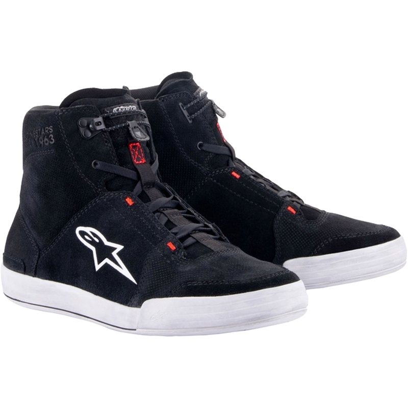 Ghete moto Alpinestars Chrome Negru-Gri-Roșu Fluo