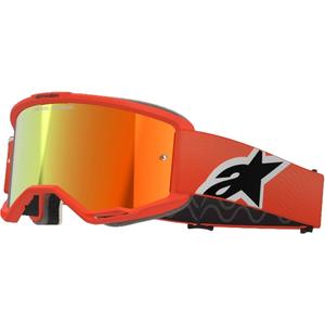 Ochelari de motocross Alpinestars Vision 5 Corp portocaliu cu lentile roșii în oglindă