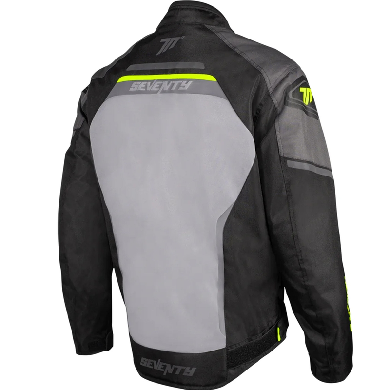 Geacă motociclistă Seventy Degrees SD-JR65 Piston negru-gri-galben fluo