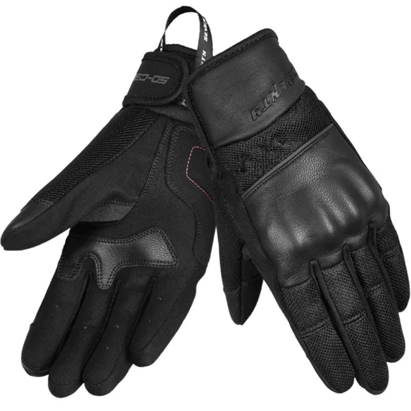 Mănuși de motocicletă pentru femei Seventy Degrees SD-C38 Icon negru-roz