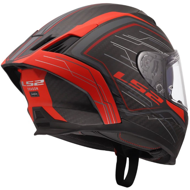 Cască integrală pentru motocicletă LS2 FF807 Dragon Subic roșie