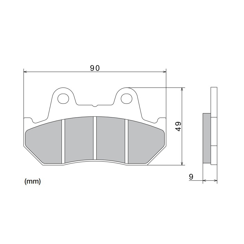 Plăcuțe de frână NISSIN semi-metalice 90x49x9 mm 2 buc