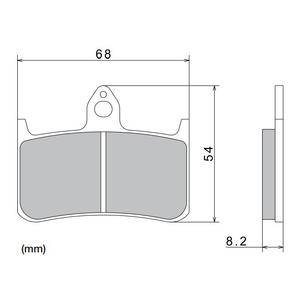 Plăcuțe de frână NISSIN semi-metalice 68x54x8.2 mm 2 buc