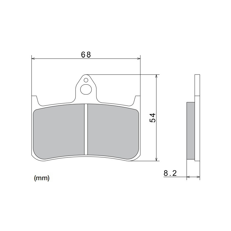 Plăcuțe de frână NISSIN semi-metalice 68x54x8.2 mm 2 buc