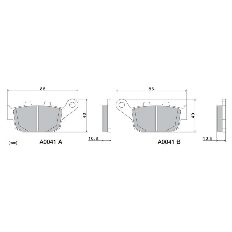 Plăcuțe de frână NISSIN semi-metalice 86x40x10.8 mm 2 buc
