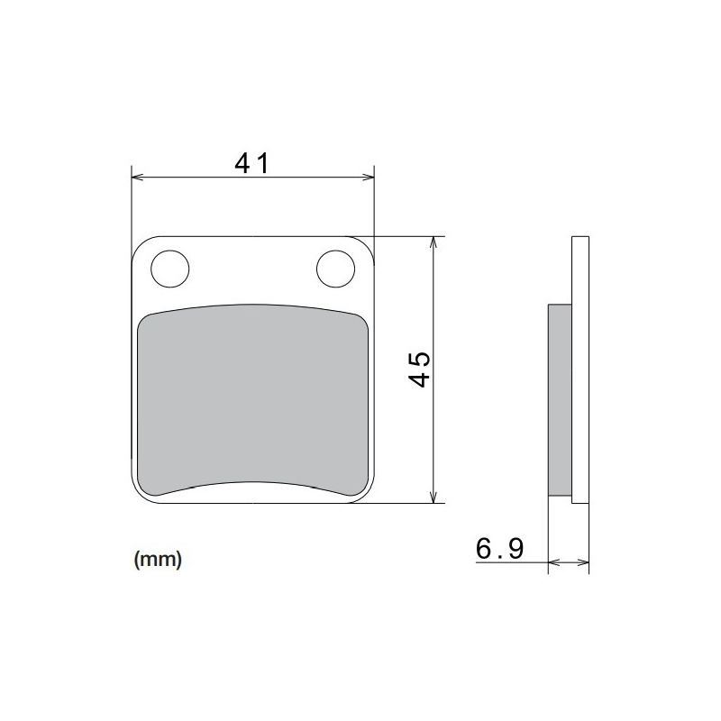 Plăcuțe de frână NISSIN semi-metalice 41x45x6.9 mm 2 buc