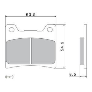 Plăcuțe de frână NISSIN semi-metalice 63.5x54.9x8.5 mm 2 buc