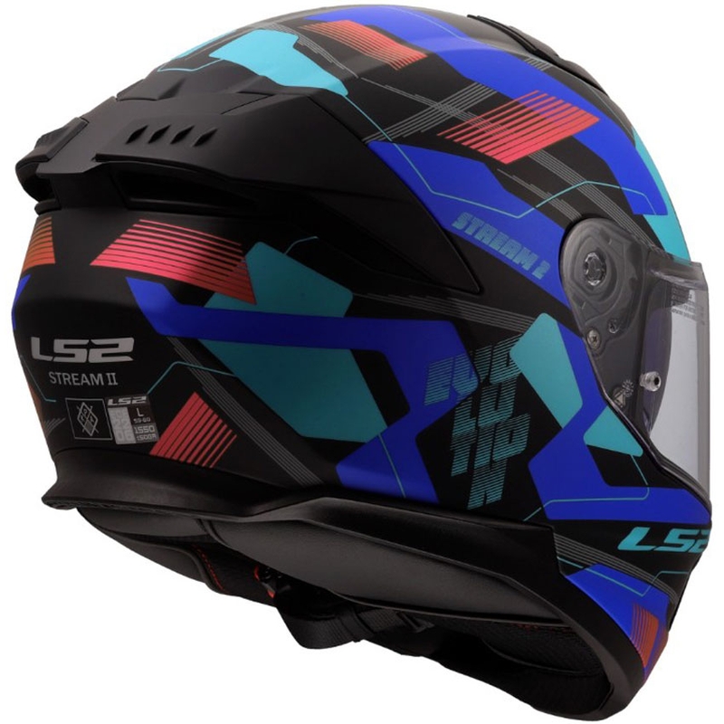 Cască integrală pentru motocicletă LS2 FF808 Stream II Mika negru mat-albastru
