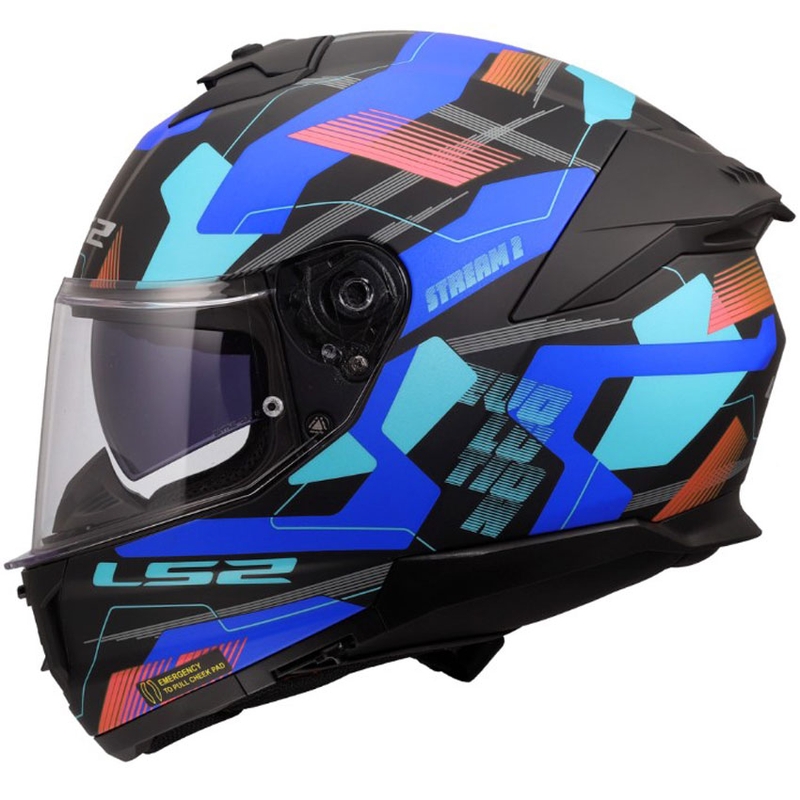 Cască integrală pentru motocicletă LS2 FF808 Stream II Mika negru mat-albastru