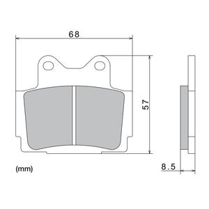 Placuțe de frână NISSIN semi-metalice 68x57x8.5 mm 2 buc