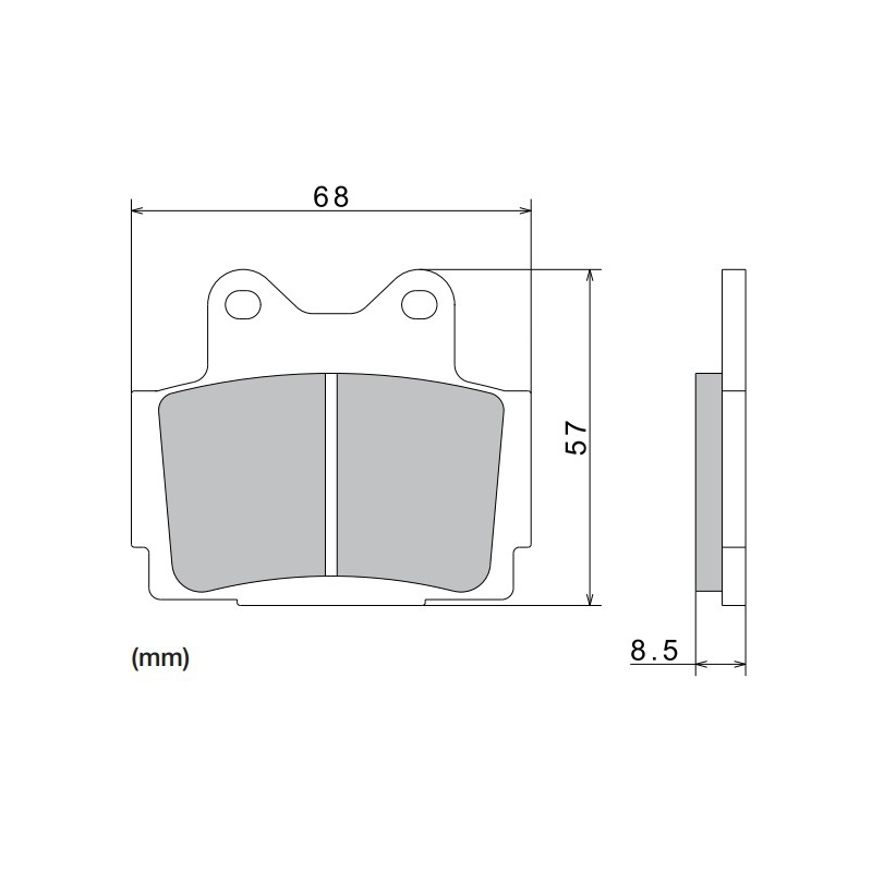 Placuțe de frână NISSIN semi-metalice 68x57x8.5 mm 2 buc
