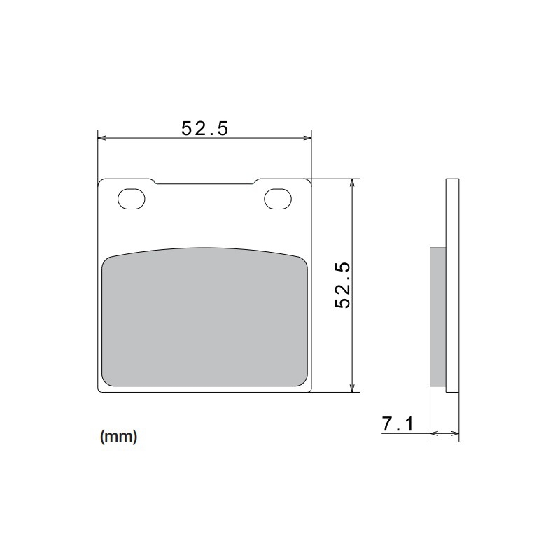 Plăcuțe de frână NISSIN semi-metalice 52.5x52.x7.1 mm 2 buc