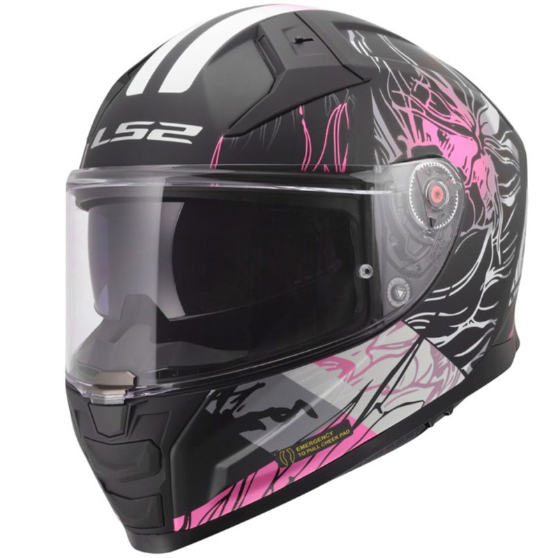 Cască integrală pentru motocicletă LS2 FF811 Vector II Darflo negru mat-roz