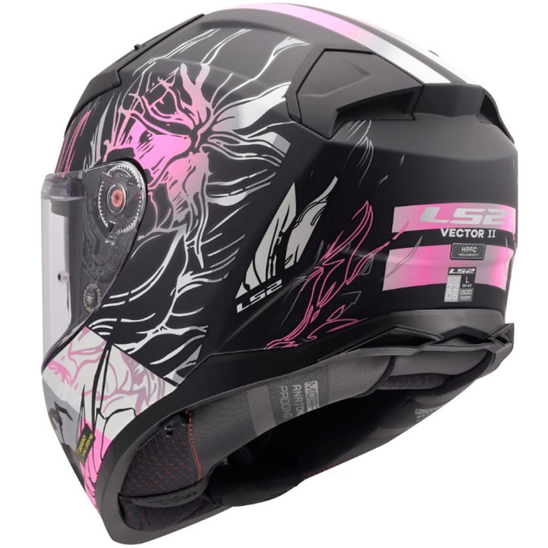 Cască integrală pentru motocicletă LS2 FF811 Vector II Darflo negru mat-roz