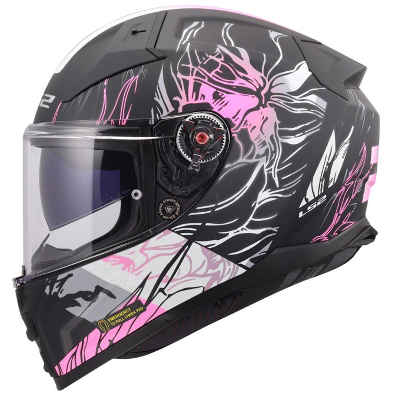Cască integrală pentru motocicletă LS2 FF811 Vector II Darflo negru mat-roz