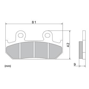 Plăcuțe de frână NISSIN semi-metalice 81x42x9 mm 2 buc