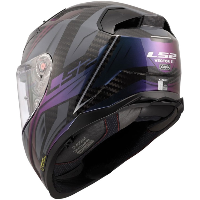 Cască integrală pentru motocicletă LS2 FF811 Vector II C Savage Chameleon negru-violet