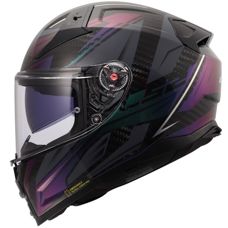 Cască integrală pentru motocicletă LS2 FF811 Vector II C Savage Chameleon negru-violet