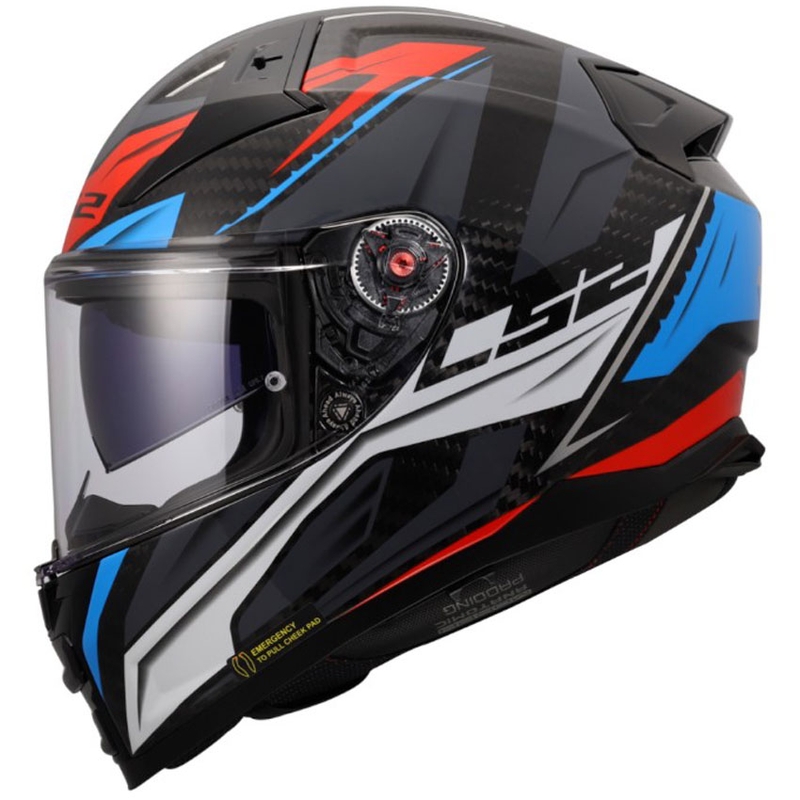 Cască integrală pentru motocicletă LS2 FF811 Vector II C Savage alb-albastru-roșu