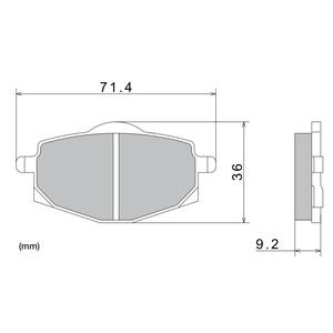 Plăcuțe de frână NISSIN semi-metalice 71.4x36x9.2 mm 2 buc