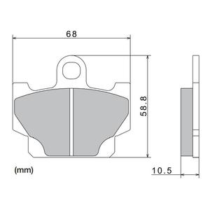 Placuțe de frână NISSIN semi-metalice 68x58.8x10.5 mm 2 buc