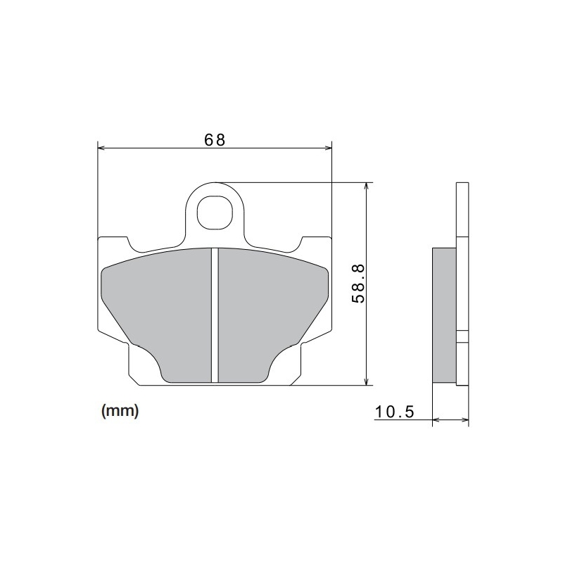 Placuțe de frână NISSIN semi-metalice 68x58.8x10.5 mm 2 buc