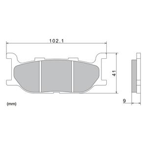 Plăcuțe de frână NISSIN semi-metalice 102.1x41x9 mm 2 buc