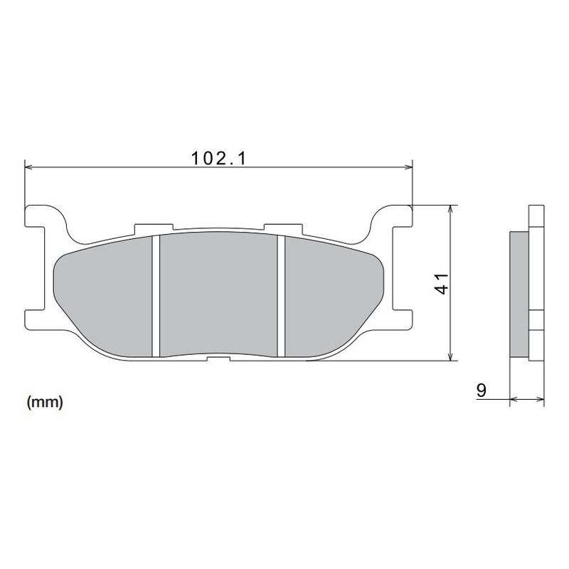 Plăcuțe de frână NISSIN semi-metalice 102.1x41x9 mm 2 buc