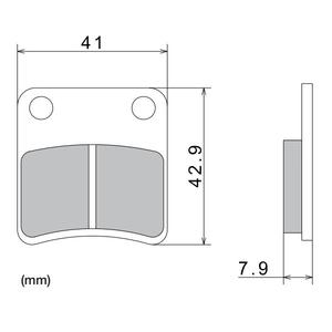 Plăcuțe de frână NISSIN semi-metalice 41x42.9x7.9 mm 2 buc