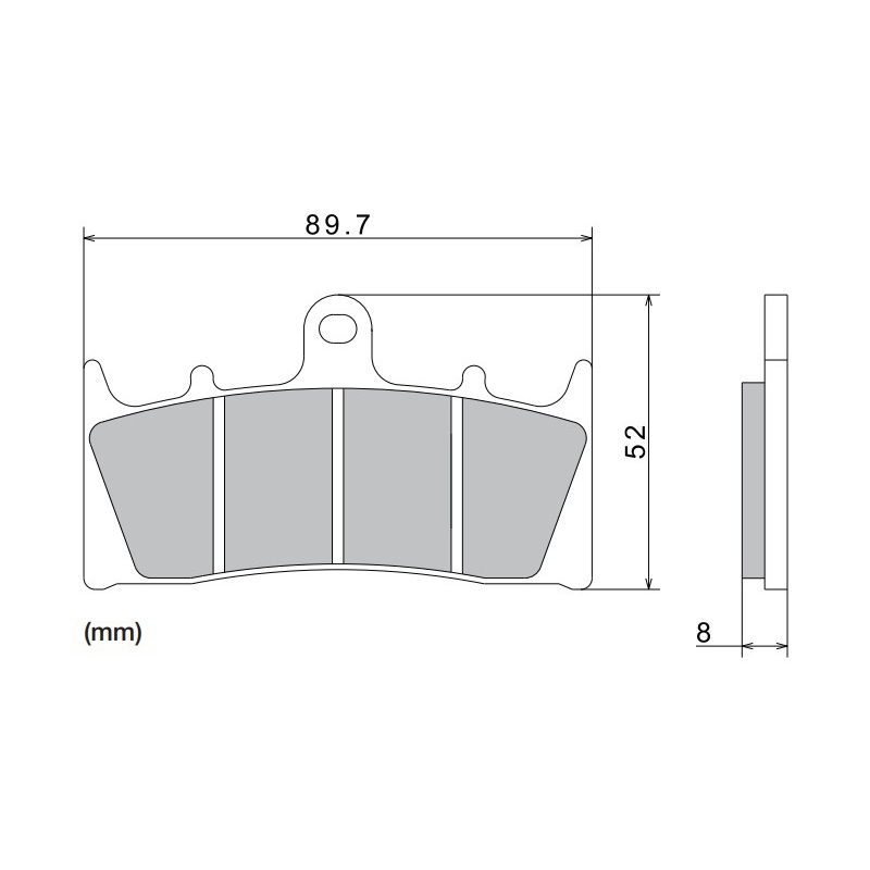 Plăcuțe de frână NISSIN semi-metalice 89.7x52x8 mm 2 buc