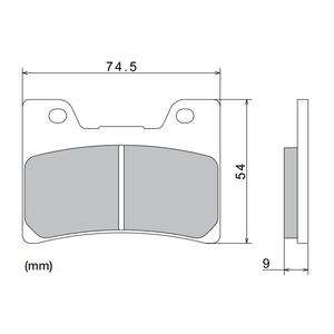 Plăcuțe de frână NISSIN semi-metalice 74.5x54x9 mm 2 buc