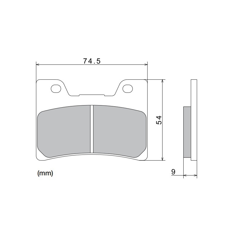 Plăcuțe de frână NISSIN semi-metalice 74.5x54x9 mm 2 buc