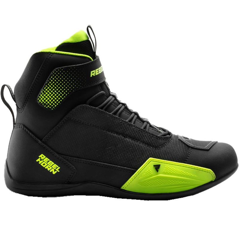 Ghete motociclete Rebelhorn Swift negru-galben fluo