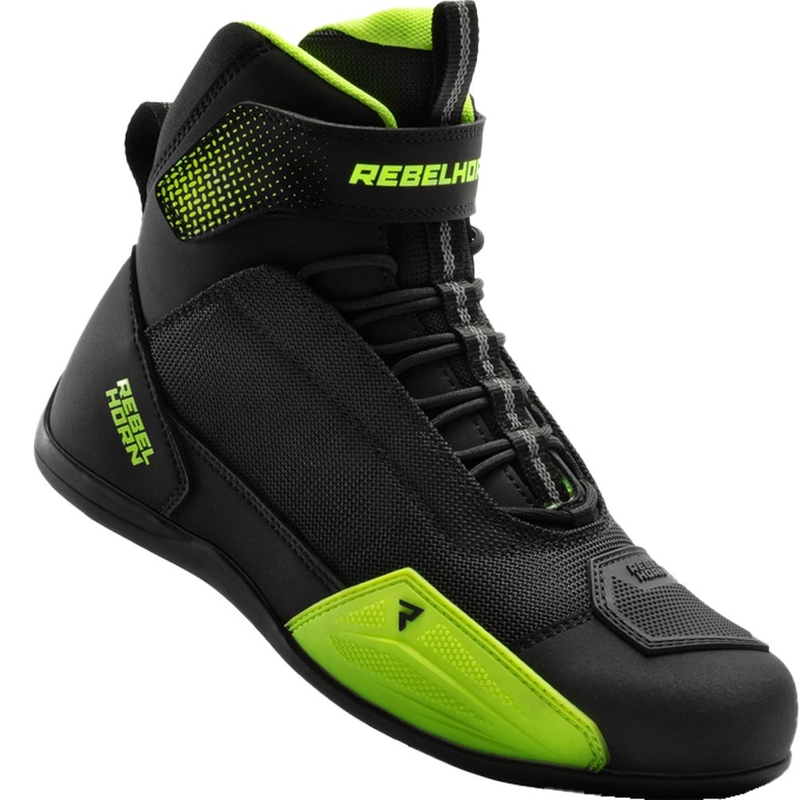 Ghete motociclete Rebelhorn Swift negru-galben fluo