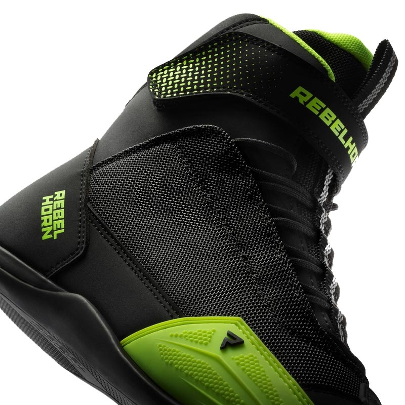 Ghete motociclete Rebelhorn Swift negru-galben fluo