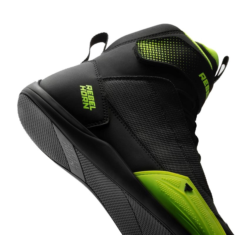 Ghete motociclete Rebelhorn Swift negru-galben fluo