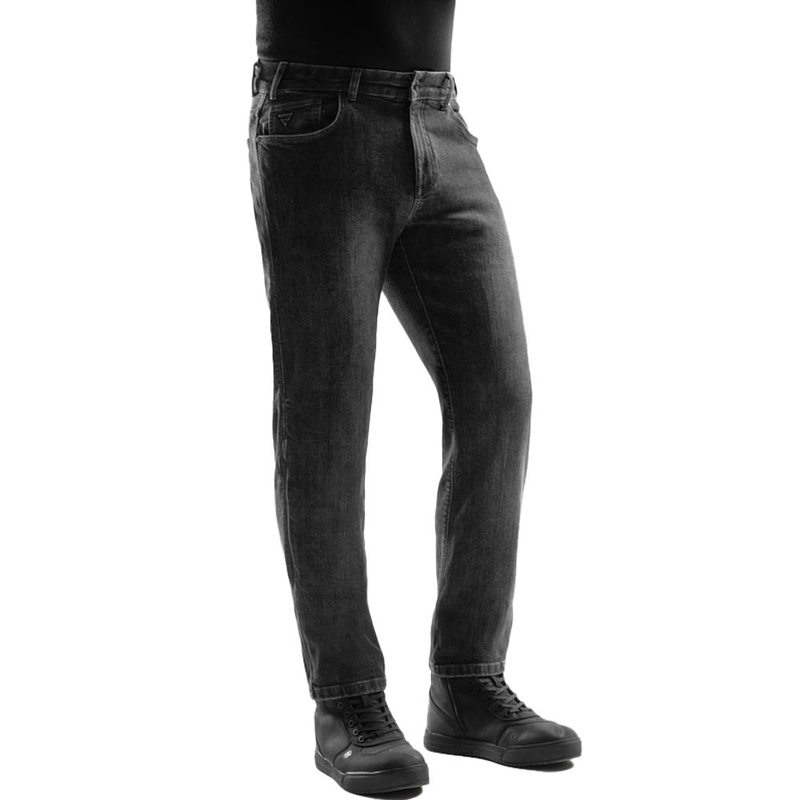 Blugi motociclisți lungi Rebelhorn Classic Monolayer, negri spălați