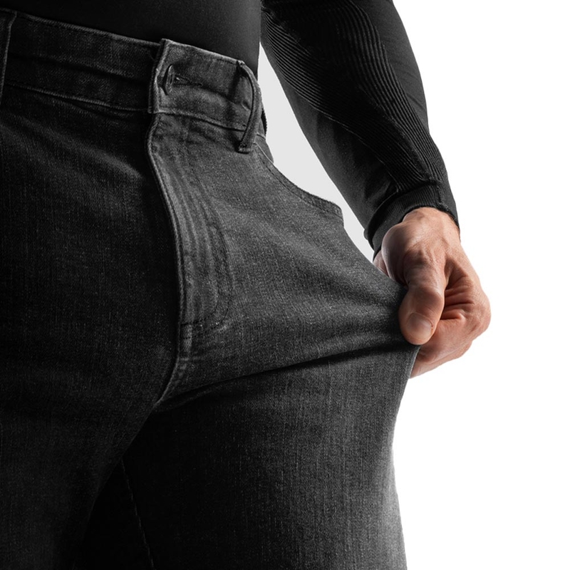 Blugi Rebelhorn Classic Monolayer Biker, negri spălați