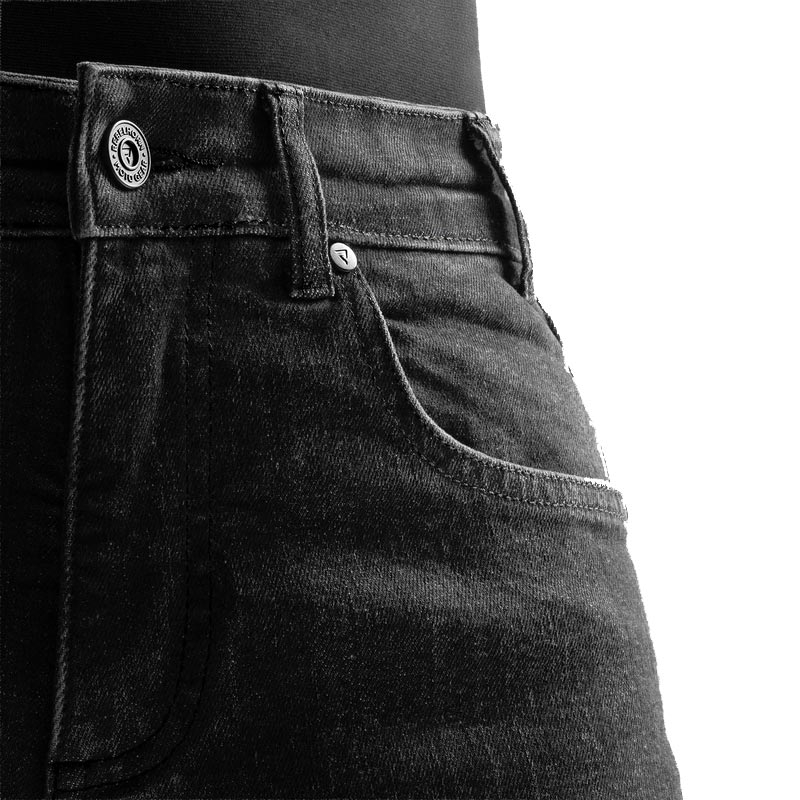 Blugi Rebelhorn Classic Monolayer Biker, negri spălați